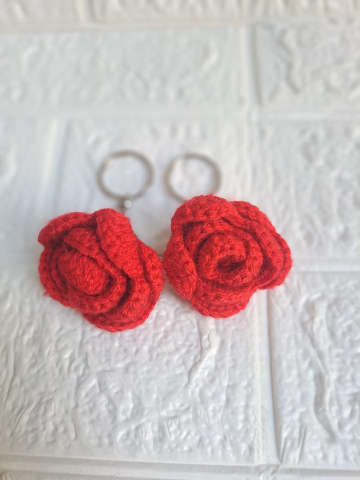 Rose Crochet Keychain